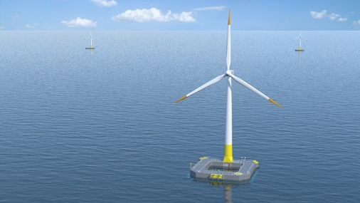 <p>Das Schwimmfundamente-Modell Floatgen soll ebenfalls 2020 im Mittelmeer zum Einsatz kommen. Der Pilotwindpark soll aus vier Senvion-Turbinen bestehen. Floatgen ist ein Konzept des franzöischen Herstellers Ideol.</p> - © Foto: Ideol