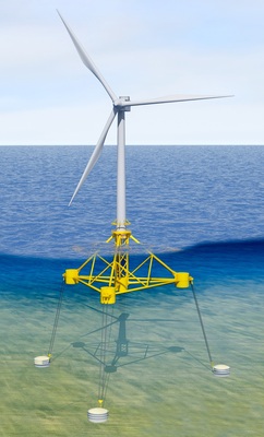 <p>Der Wind Floater von SBM ist das für einen 24-MW-Windpark vor der Rhône-Mündung vorgesehene Schwimmfundament.</p> - © Foto: SBM Offshore