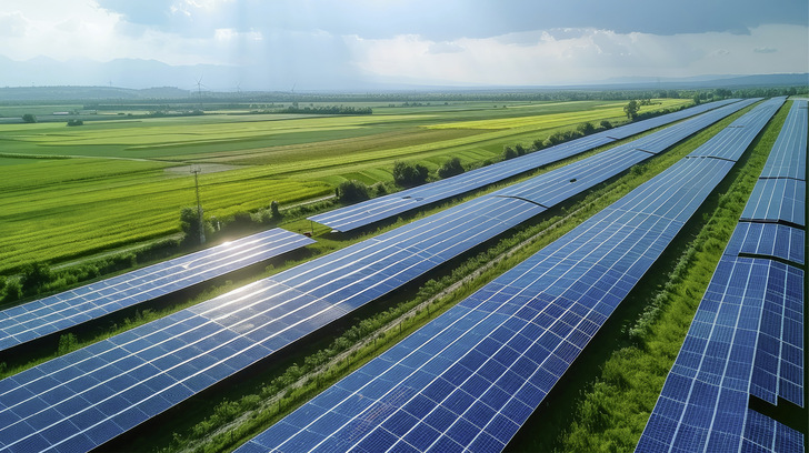 Freiflächenphotovoltaik auf landwirtschaftlichen Flächen wird nicht immer positiv gesehen. - © Foto: visoot - stock.adobe.com
