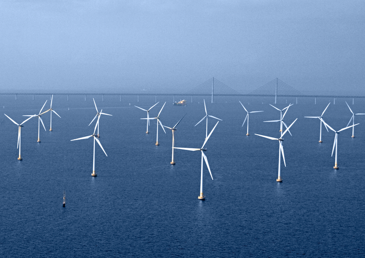 Offshore-Windpark Lillgrund in Schweden von Vattenfall, der 2008 den Betrieb aufgenommen hatte. Nach einer frühen Anfangsphase der Offshore-Windkraft bei den Nordskandinaviern gab es in dem Land keine Meereswindparkinstallationen mehr. - © Hans Blomberg - Vattenfall