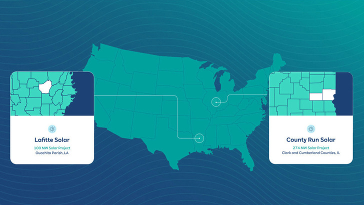 Die beiden neuen Solarparks entstehen in Illinois und in Louisiana. - © RWE