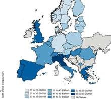 Europaweit verschiedene Marktpreise von Windstrom. - © Grafik: enervis energy advisors Europaweit verschiedene Marktpreise von Windstrom.
