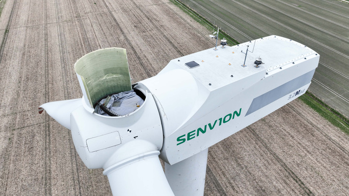 © Deutsche Windtechnik Senvion-Anlagen stehen speziell im Bereich des Blattlagers unter Beobachtung, damit Risse im frühen Stadium entdeckt werden.