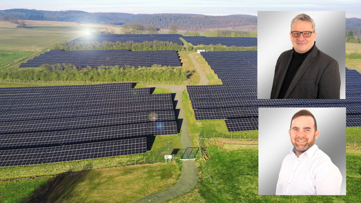 © Belectric Dr. Thorsten Blanke (oben) ist Geschäftsführer von Belectric. Danny Stadler (unten) verantwortet bei Belectric den Bereich Project Management & Construction. Evelyn Zuban (nicht im Bild) ist Projektkoordinatorin für Batteriespeicher bei Belectric.