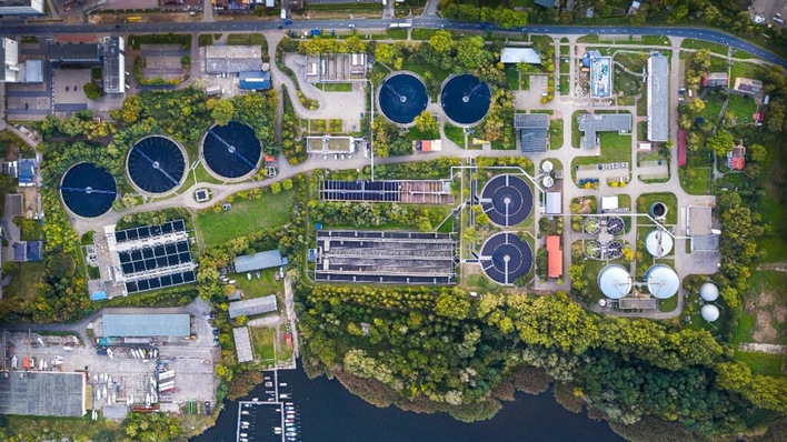© Nordwasser Sicht auf die Kläranlage Bramow, künftiger Standort des Green Energy Hubs.